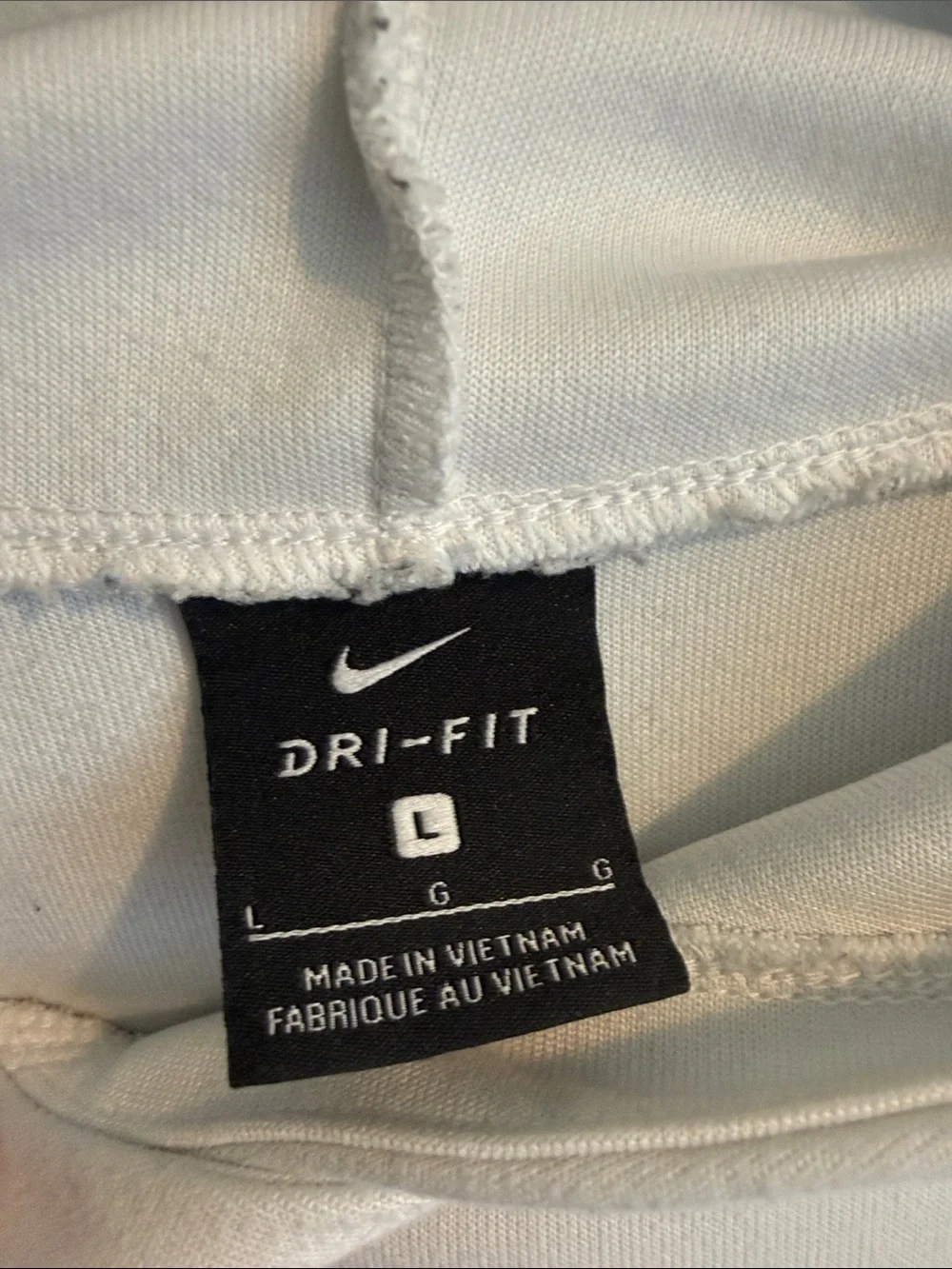 Nike Men’s White Hoodie with Black Swoosh Accent